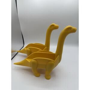Set of 2 Dinosaur Taco Holders – Yellow Brontosaurus Stands